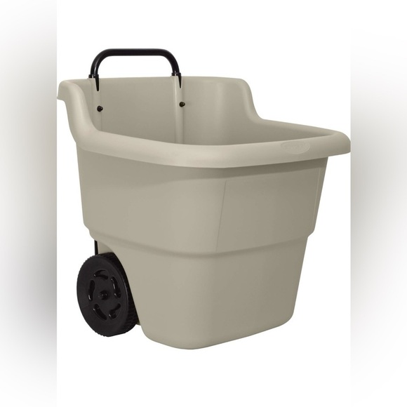 Suncast Resin 15.5 Gallon Multi-Purpose Cart with Wheels, Brown, Taupe NWT - Picture 2 of 13